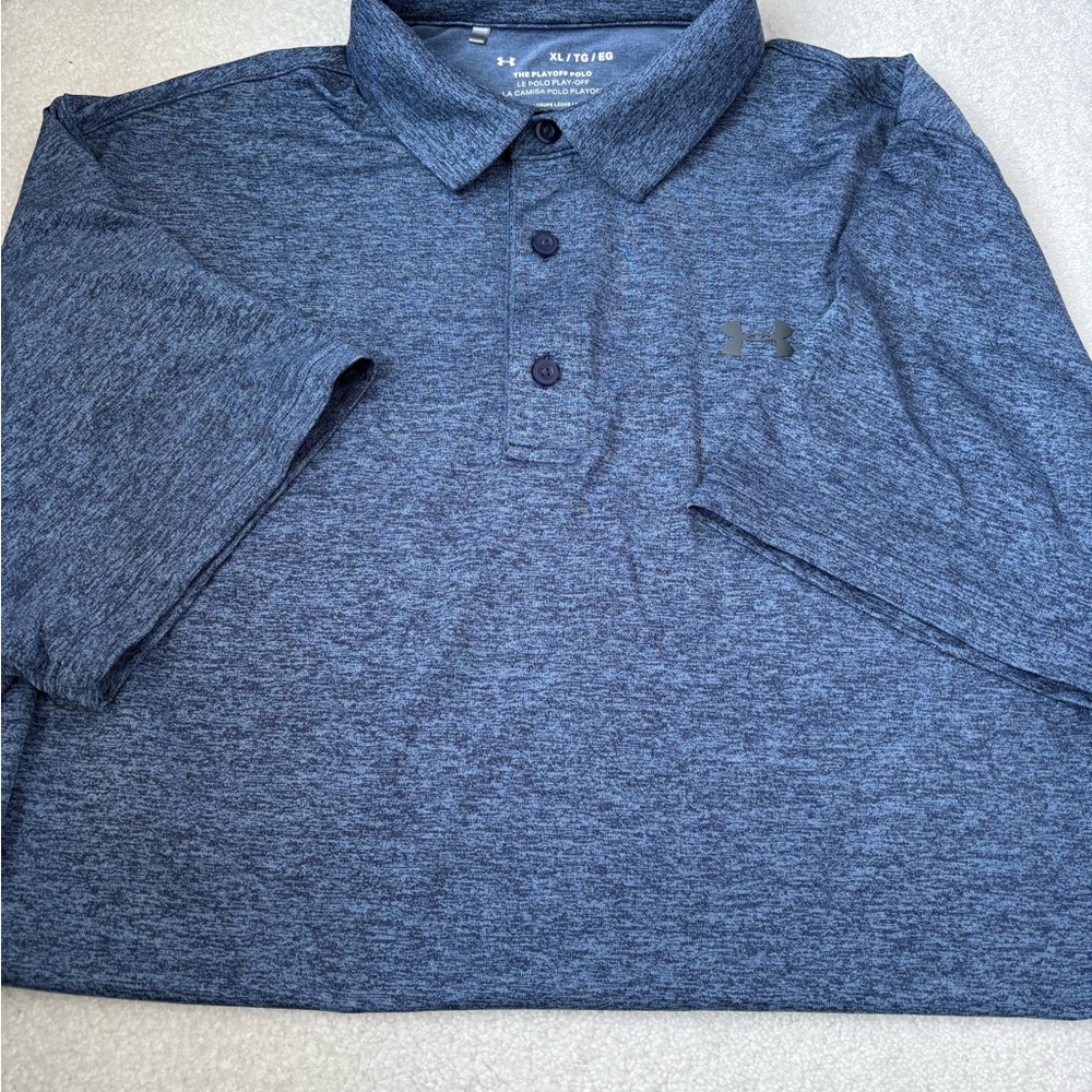 Under Armour Men's Heathered Navy Polo